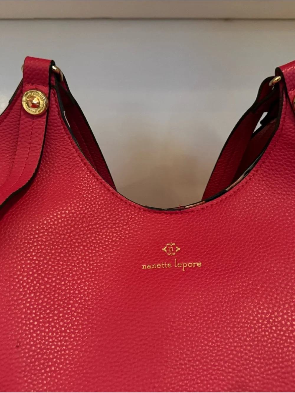 Nanette Lepore Fuchsia Pebbled Vegan Leather Shoulder Bag Tote